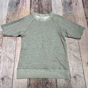 RXMANCE Terry‎ Raglan Pullover Gray Crewneck Sweatshirt short sleeve size XS